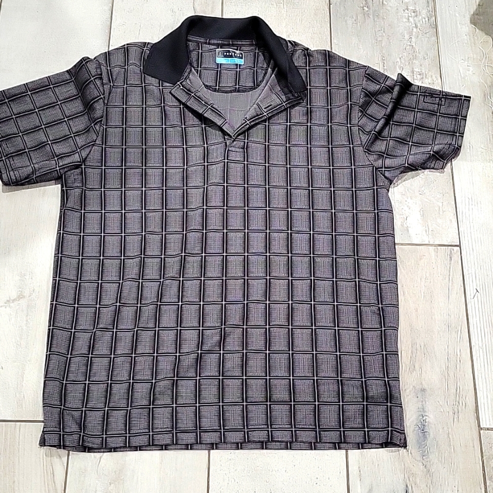 Pgatour golf polo gray and black  size large#25